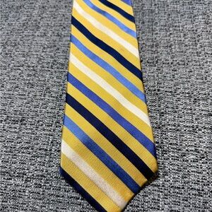 Chaps Bold Yellow and Blue Striped Silk Tie